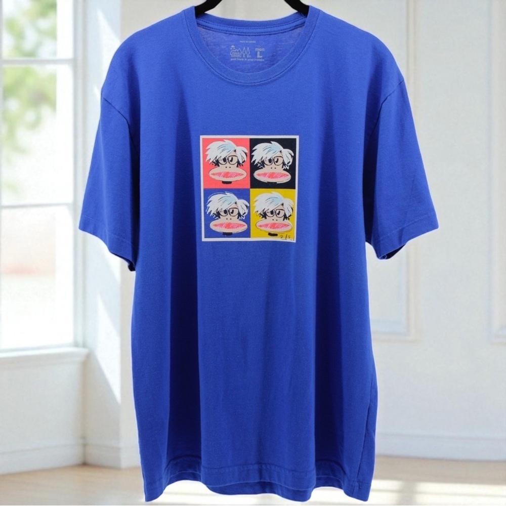Paul Frank Bright Blue Artsy Basic Tee Comfort‎ Relaxation Weekend Men’s Size L